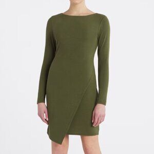 Kaileigh- Calista Olive Long Sleeve Fitted Tulip Hem Dress NWT Size XL